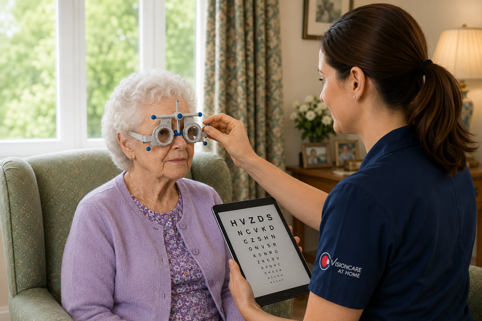 Optometrist conducting a professional eye test